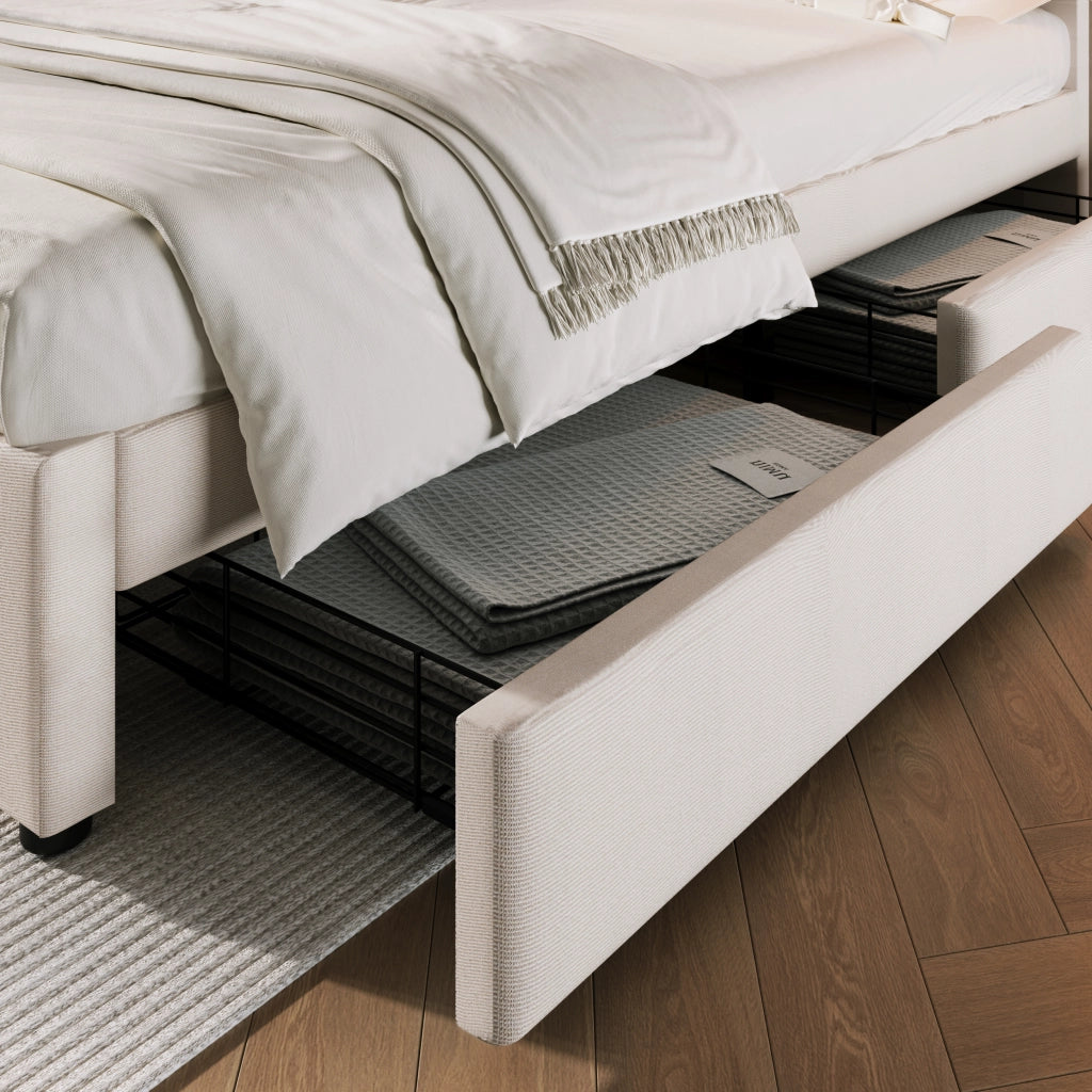 Letto Matrimoniale; Lino; Beige