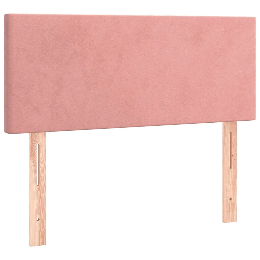 Letto a Molle con Materasso e LED Rosa 100x200 cm in Velluto 3134272
