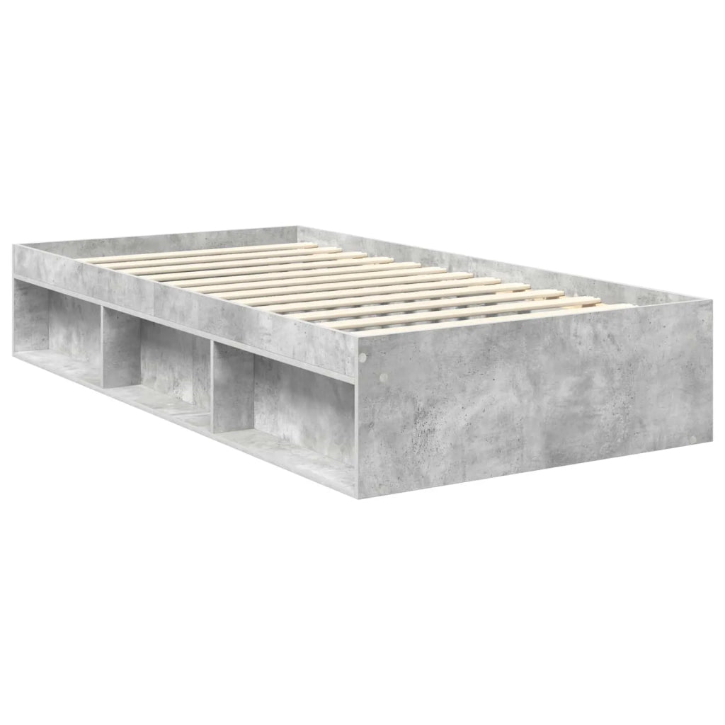 Letto singolo | Letto per adulti | Struttura del letto Grigio Concret¨¨ 100 x 200 cm Pino massello