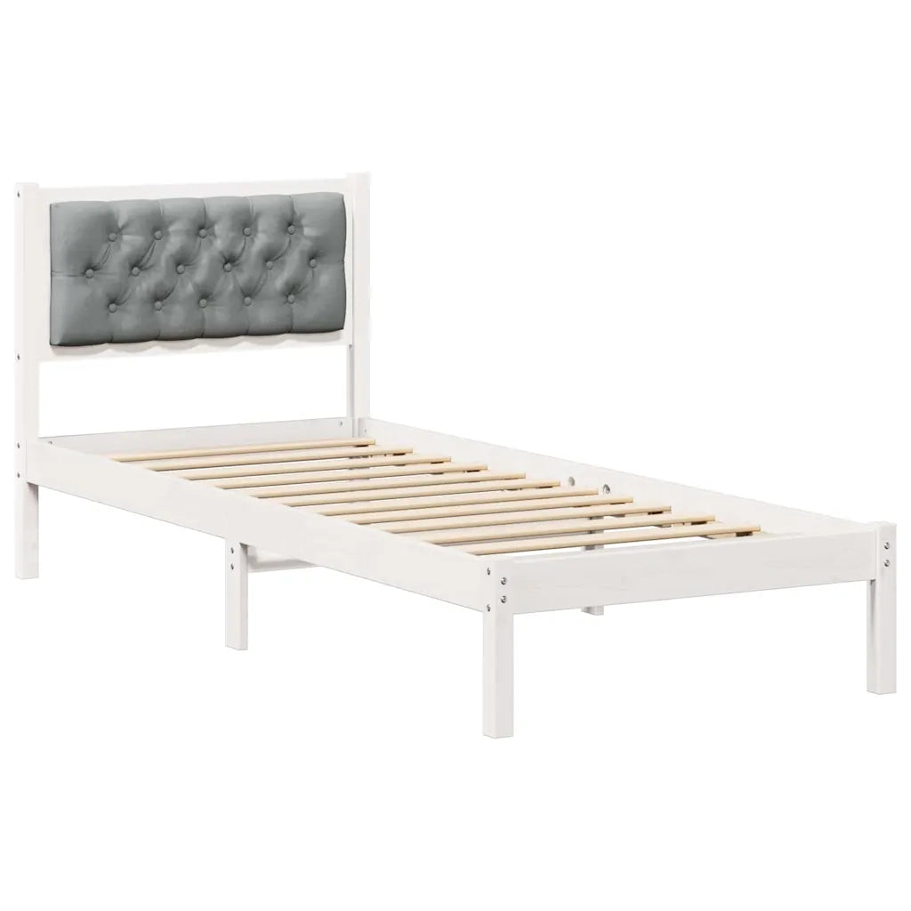 Letto singolo | Letto per adulti | Struttura del letto Grigio chiaro 90 x 200 cm Pino massello