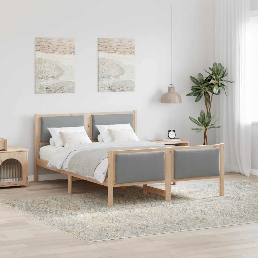 Letto matrimoniale | Letto per adulti | Struttura del letto Grigio chiaro 160 x 200 cm Tessuto