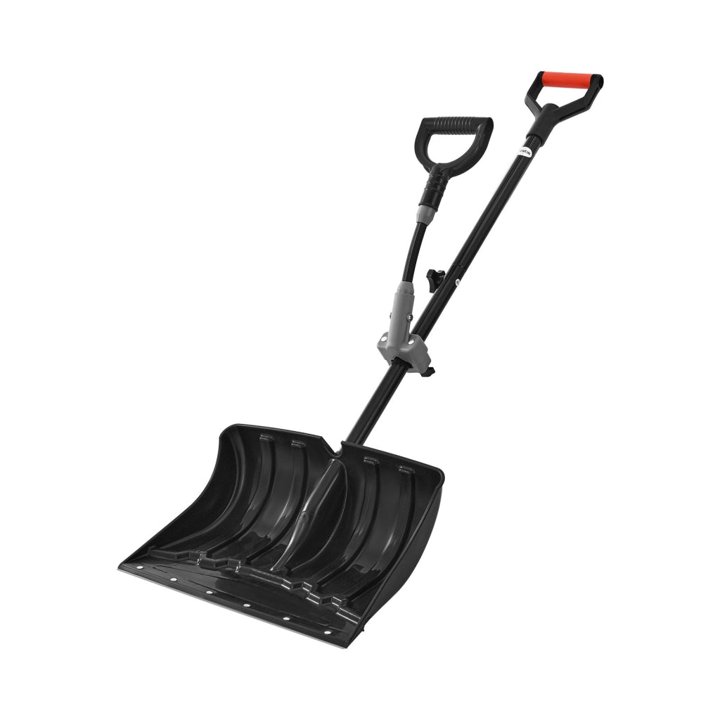 Pala da Neve 45,5 cm H458 in Plastica Nera con Manico in Acciaio a D Ergonomico Antiscivolo Leggera per Giardino Vialetto Casa