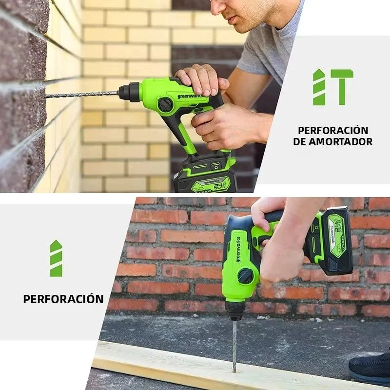 Trapano a percussione senza fili HMG405 24V energia 12 J batteria 4 Ah e caricabatterie inclusi