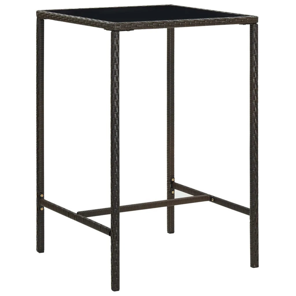 Set Bar da Giardino 3 pz con Cuscini Polyrattan Marrone 3064816