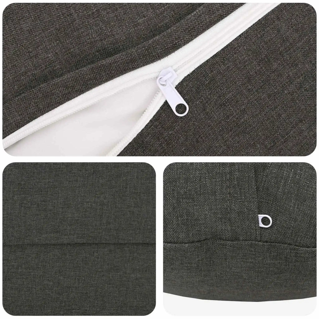 Cuscino con cuscino HEERLEN 2 pz Grigio Scuro Tessuto 928659