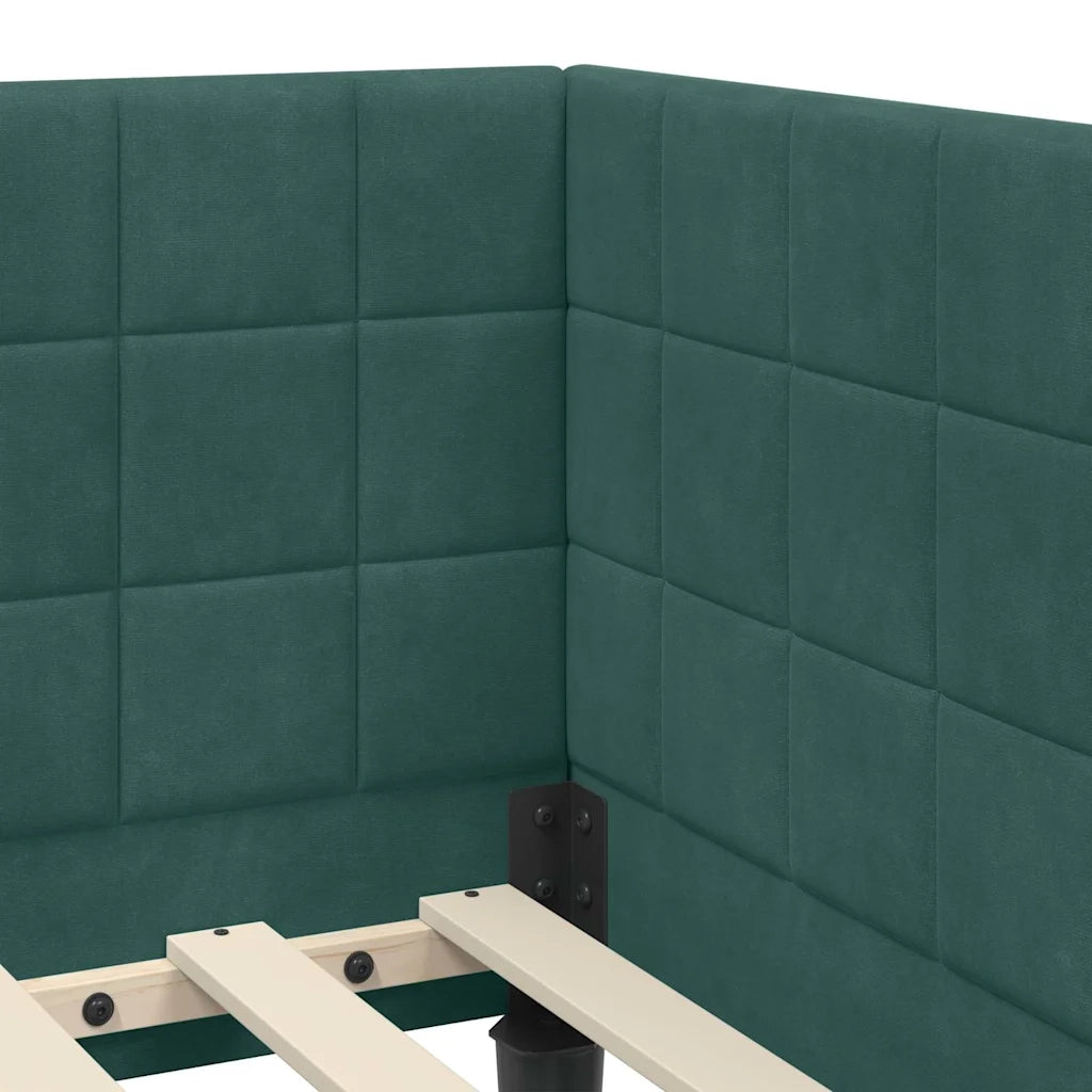 Struttura Letto Angolare con Materasso 2 pcs Verde Velluto 3393980