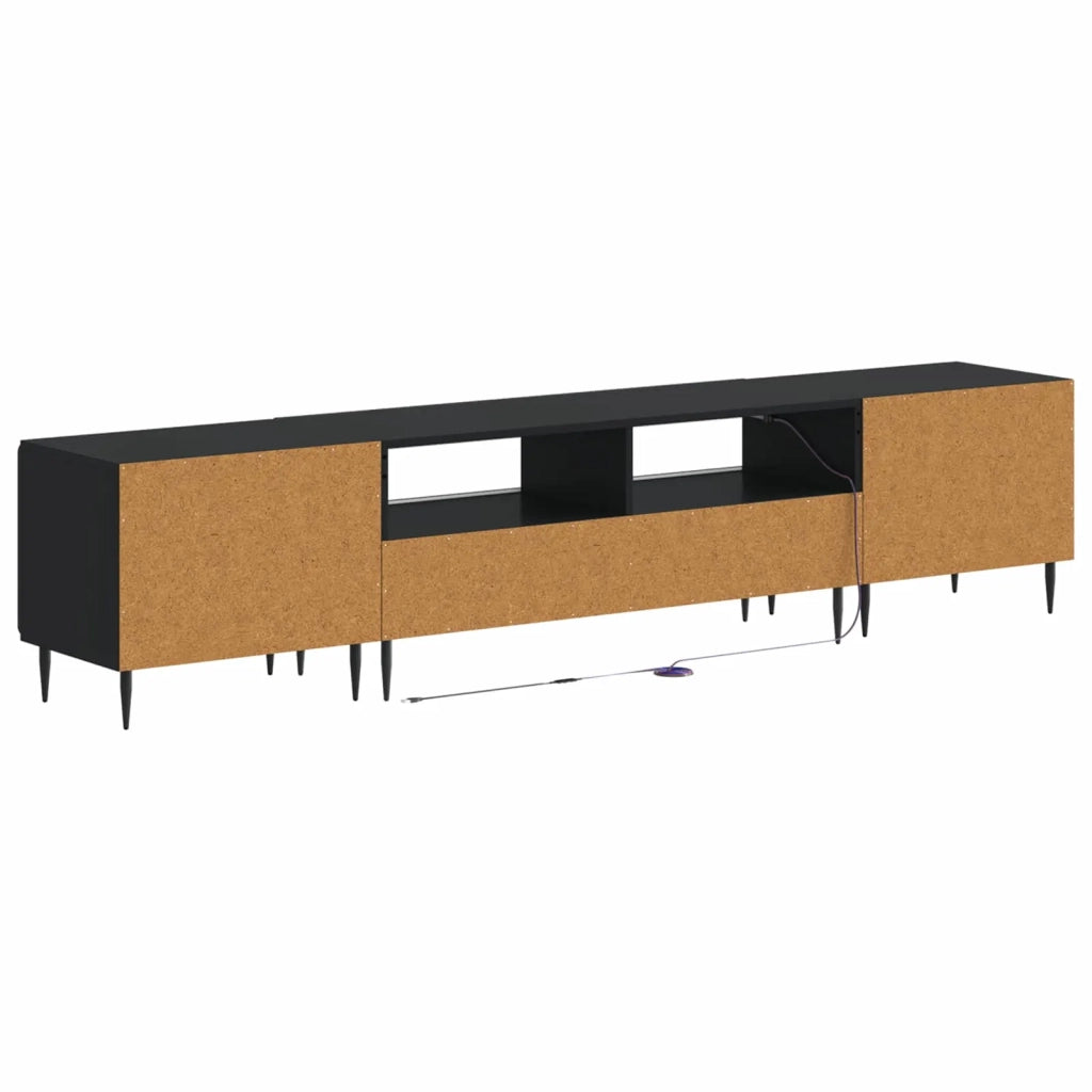Mobile TV LED a 3 pezzi ZWOLLE Nero Legno ingegnerizzato 3416513