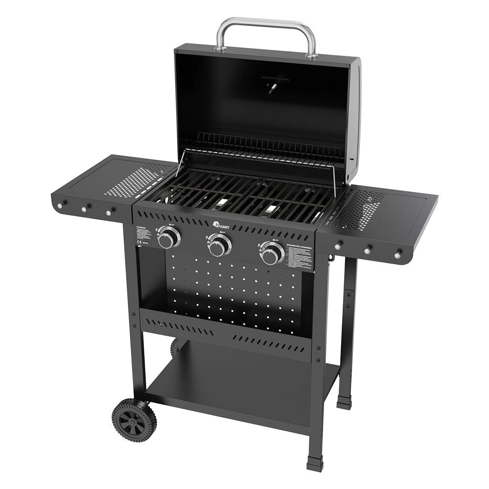 BARBECUE A GAS CARRELLATO mod. 3 fuochi - kW 2.5 x 3 - cm 114,2 x 102 x 55  - KASART