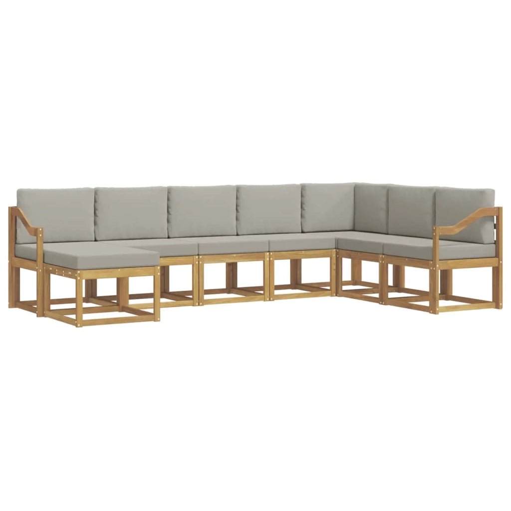 Set di divani da esterno 8 pz Bianco e Grigio Chiaro 3388065