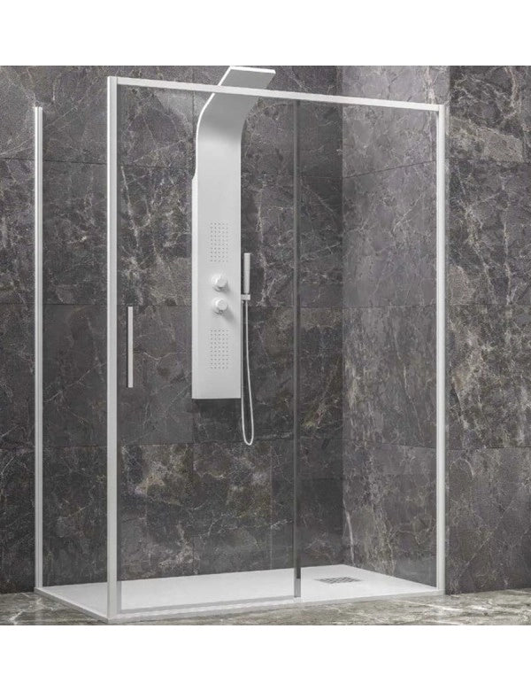 Box doccia LEA 400 130x90 x200 cm profilo bianco