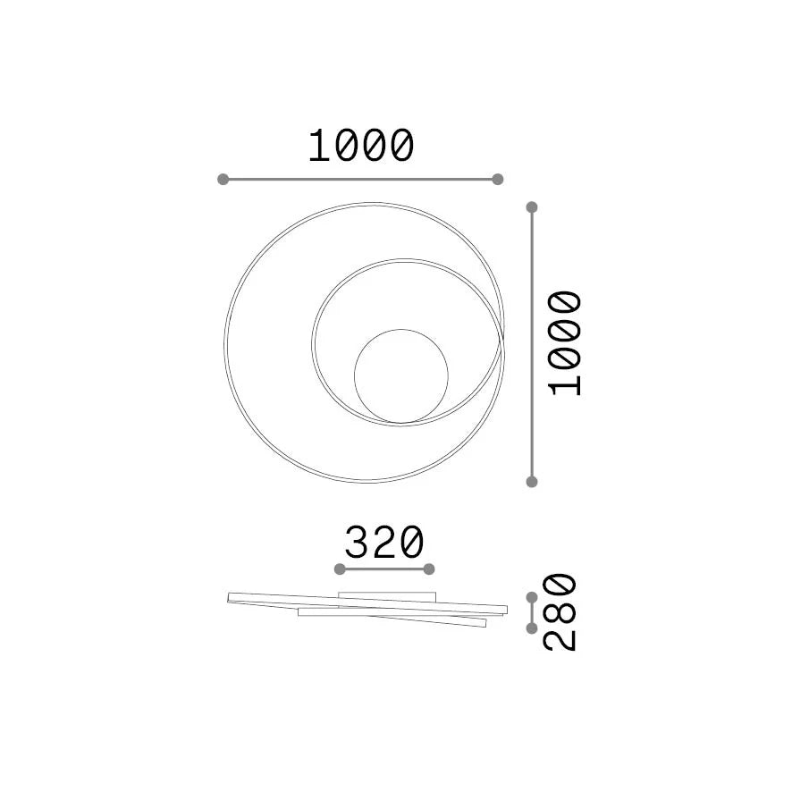 Lampada sospesa Collezione OZ LED 75W Luce Calda 3000K Bianco Ideal Lux