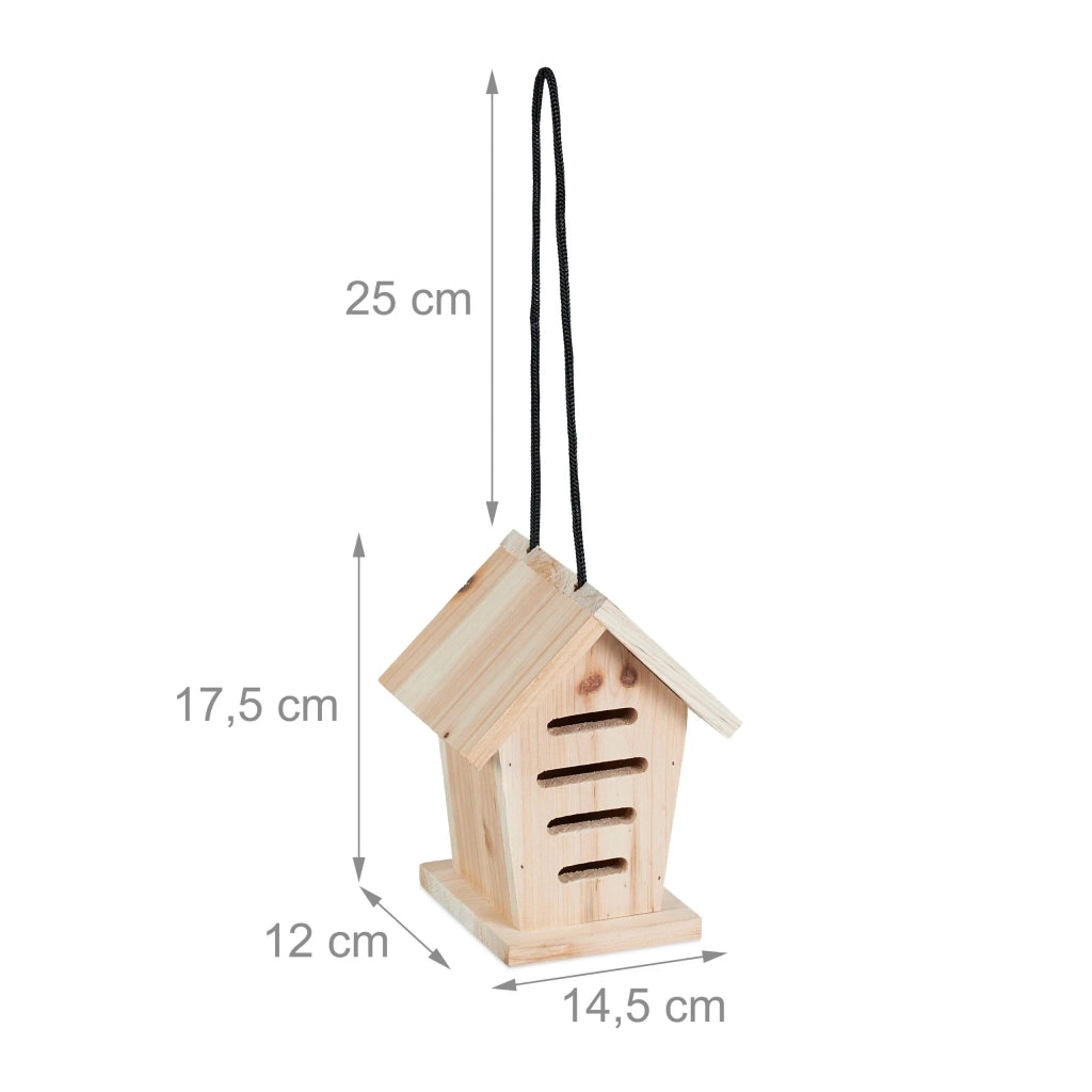 Set di 2 hotel per insetti da appendere per il giardino osservatorio 27 x 15 x 15 cm in legno di abete naturale 13_0015266