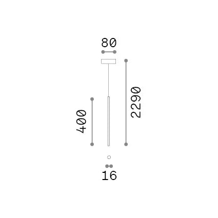 Lampada A Sospensione LOOK LED 3.5W Luce Calda Nero Altezza Regolabile Ideal Lux
