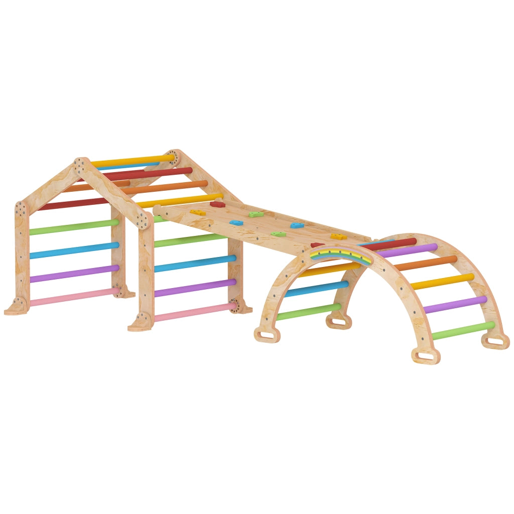 Giocattolo di arrampicata per bambini con scivolo e dondolo ¨C Minimal ¨C Multicolore