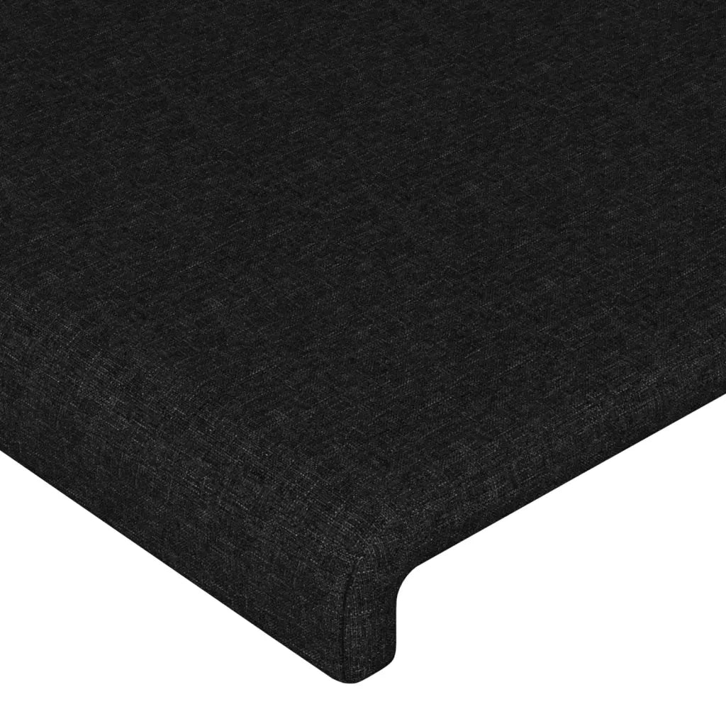 Testiera | Testata a LED Nera 147x16x118/128 cm in Tessuto