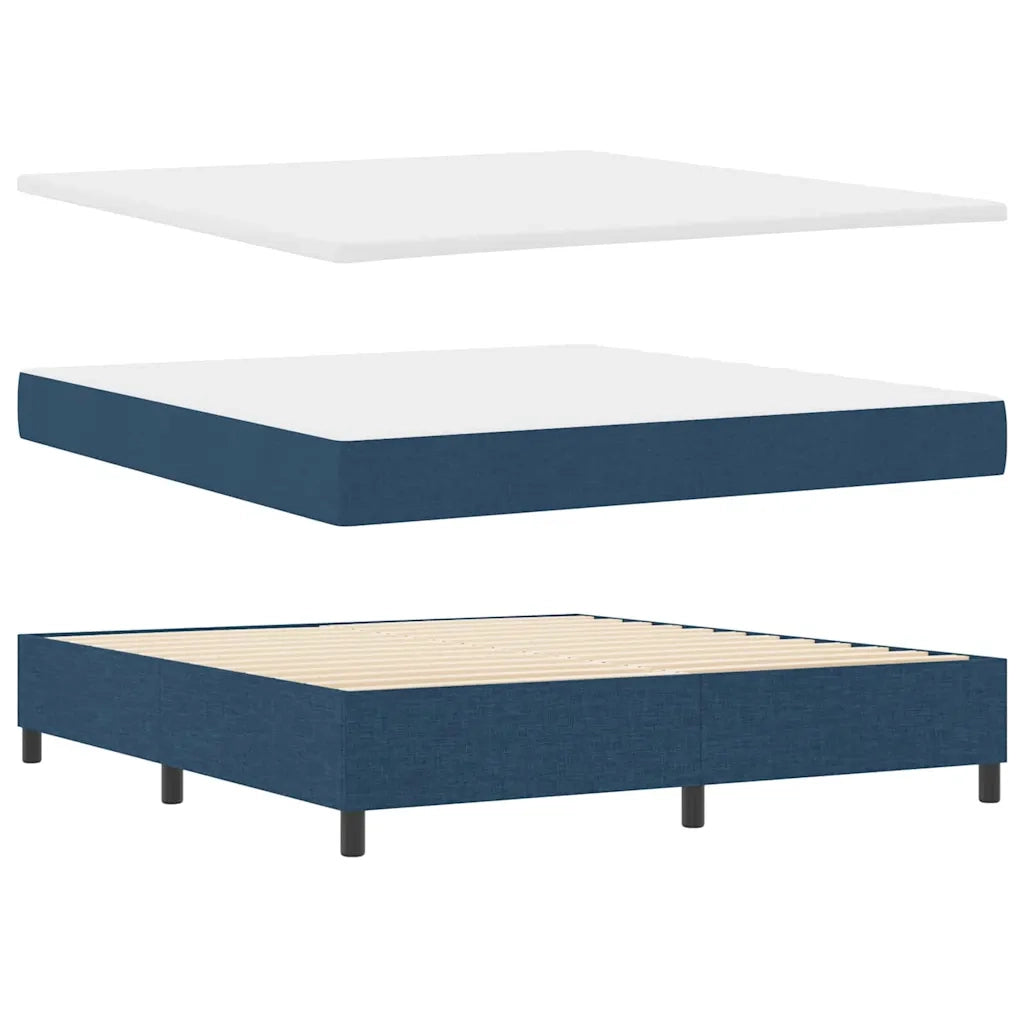 Letto a molle con materasso Blu 200 x 180 cm Tessuto 3341601