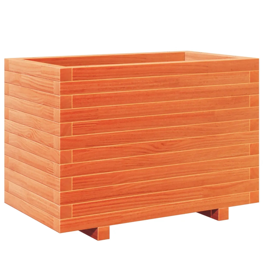 Fioriera Giardino-Vaso da Esterno-Contenitore per Piante Marrone Cera 70x40x49,5cm Legno Massello Pino 560212