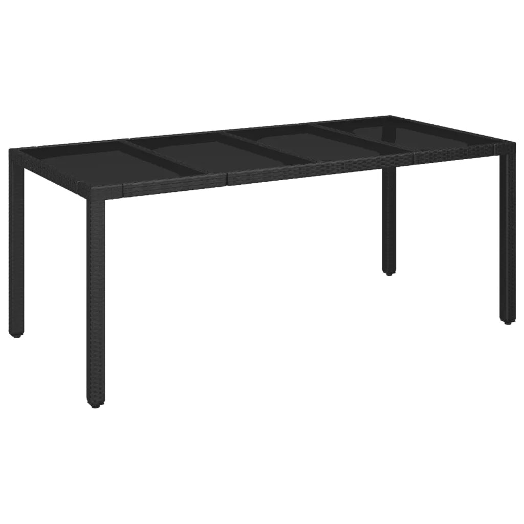 Set da Pranzo da Giardino 9 pz con Cuscini Nero in Polyrattan 3213066