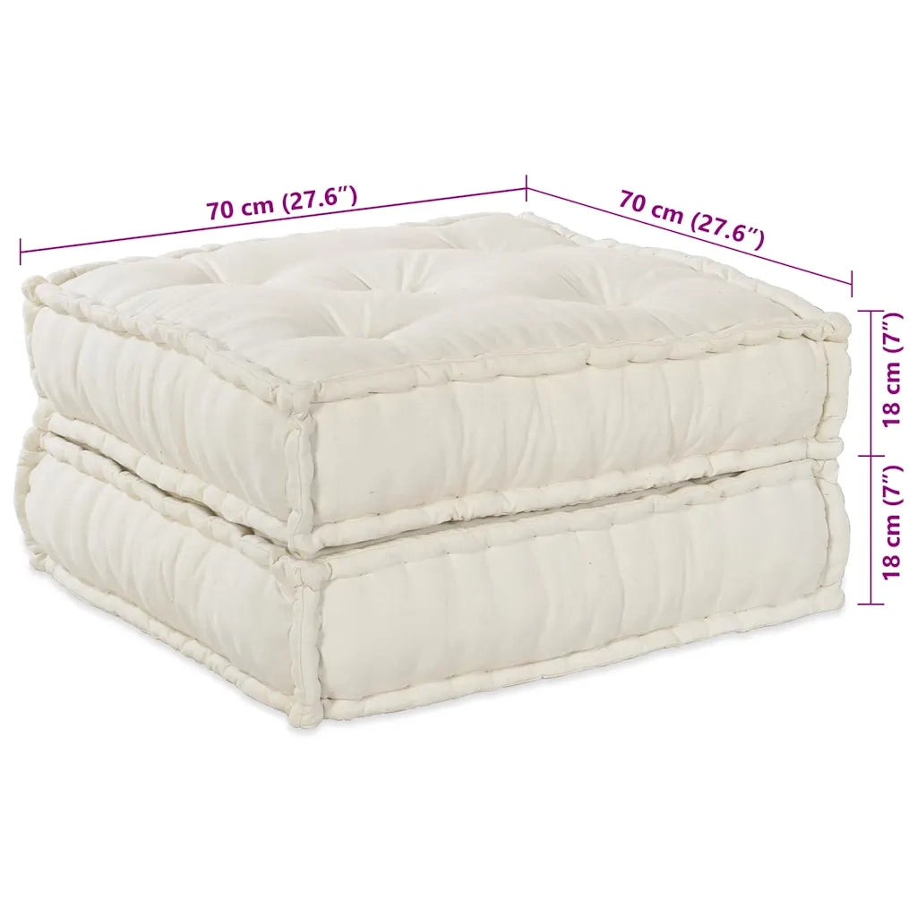 Unità di Divano Modulare 2 pz Tessuto Crema 140 x 70 x 36 cm 3315065