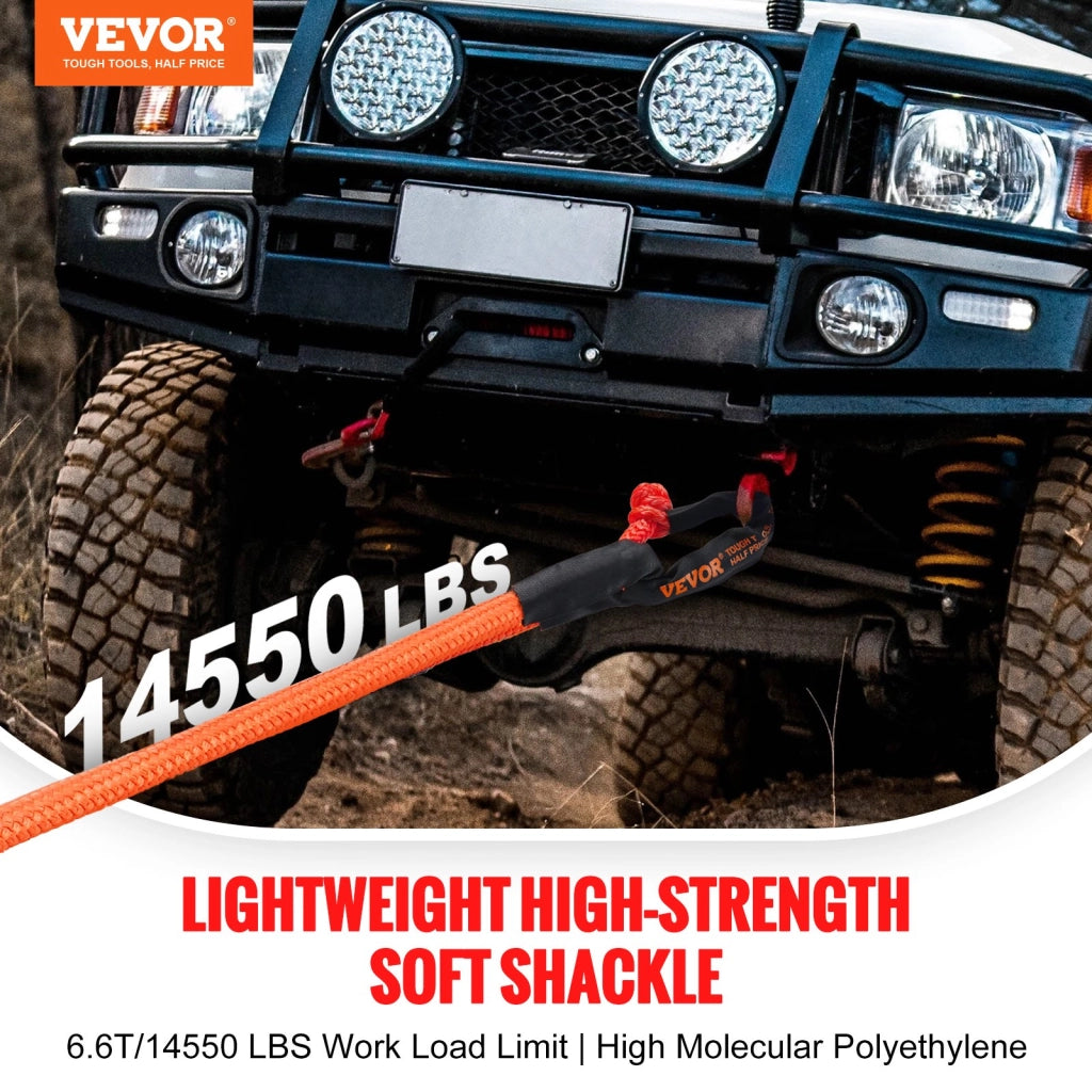 Set 2 Grilli Sintetici Morbidi da Traino 12,7x558,8 mm Corda di Recupero 20T Resistente per Fuoristrada ATV UTV Rosso