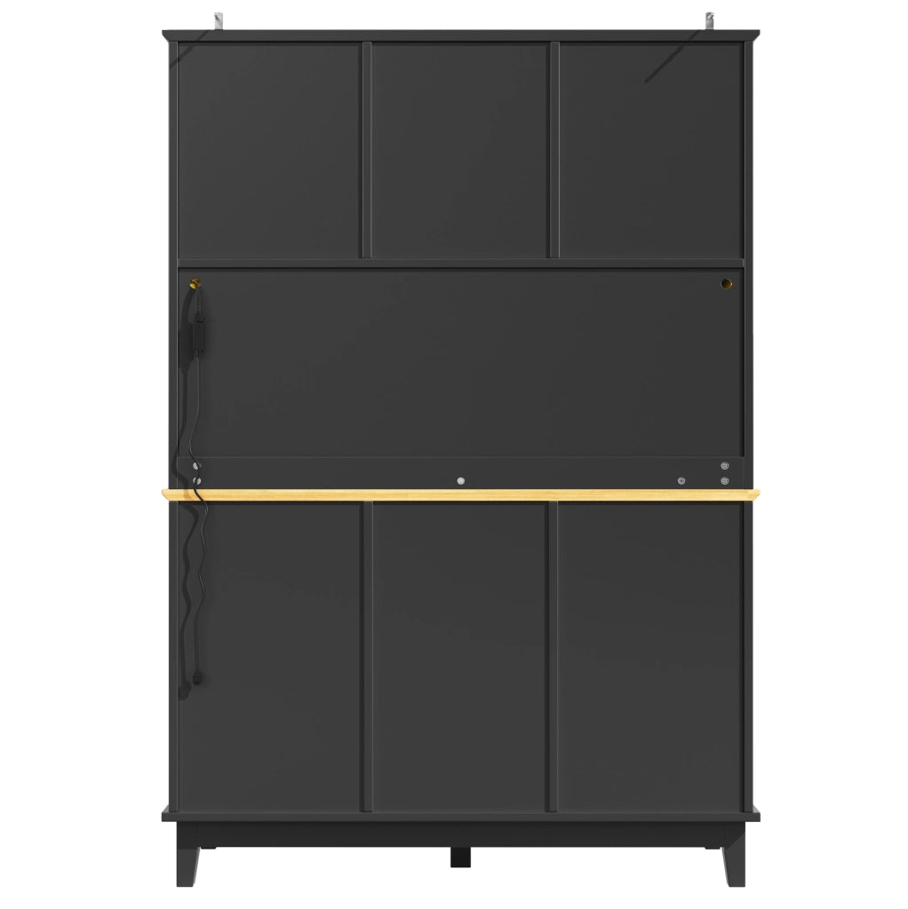 ARMADIO ALTO LED 120x40x180 cm MDF Nero/Naturale