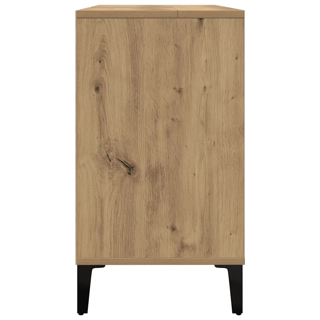 Armoire d'évier chêne artisanal 80x33x60 cm bois d'ingénierie