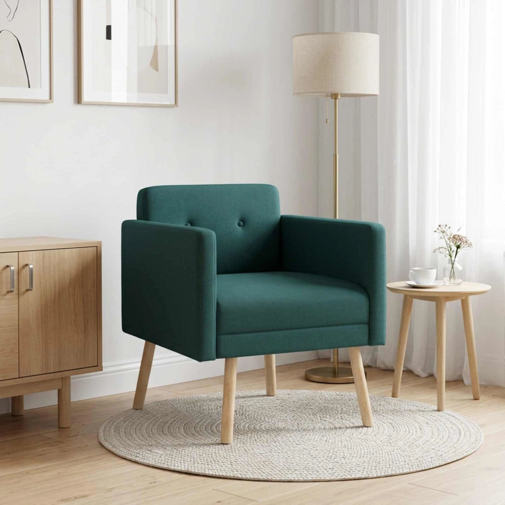 Sedia d'accento Verde Scuro Tessuto 42044787