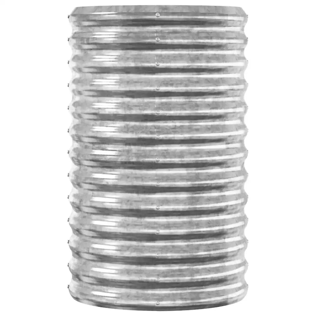 Aiuola ovale rialzata 114 x 40 x 68 cm resistente agli agenti atmosferici realizzata in acciaio zincato argento 02_0046565