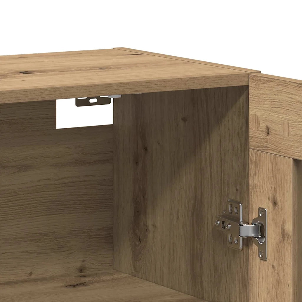 Armadi da Muro 2 pz Rovere Artisan e Nero 69,5 x 34 x 90 cm 3394567