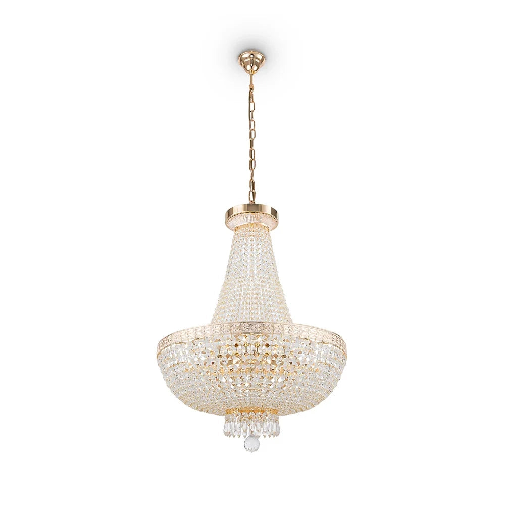 Lampadaro Contemporaneo Bella Metallo Oro 8 Luci Diffusori Metallo
