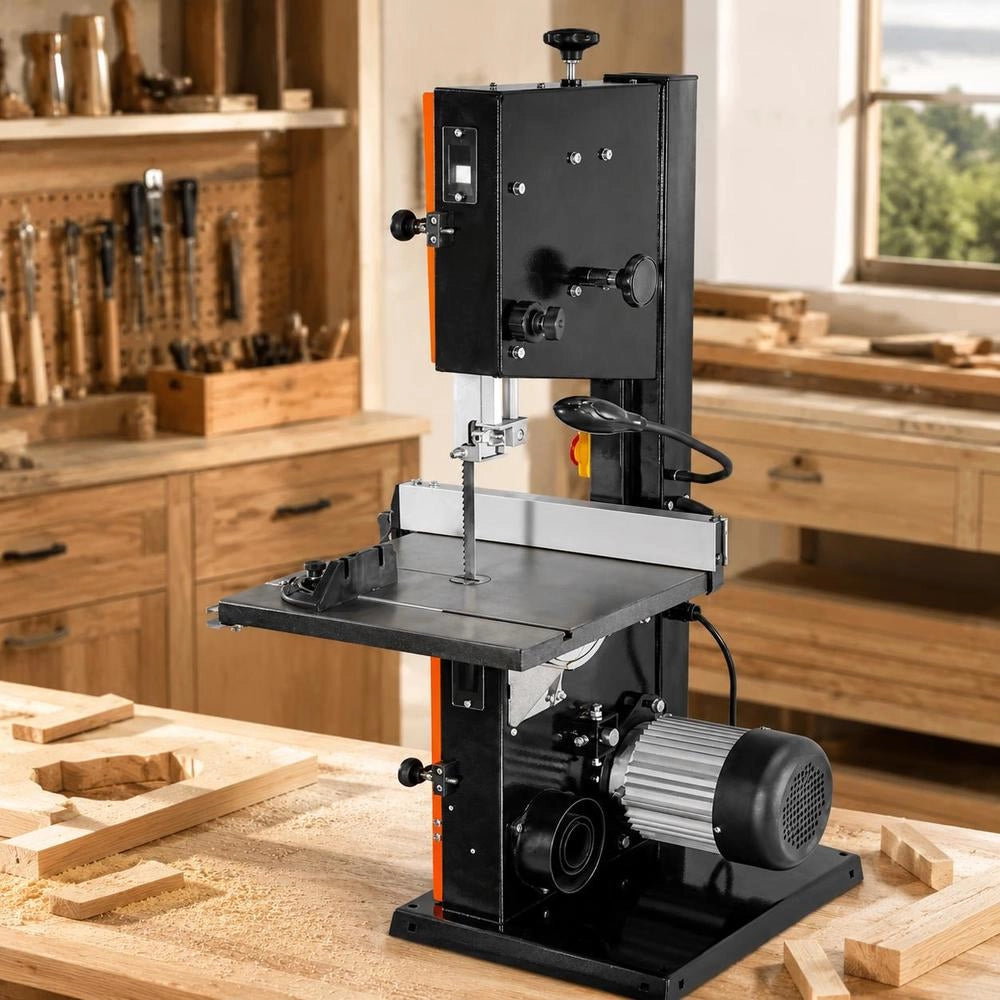 Bandsaw, Cutting Width 254 Mm, Two-speed Wood Bandsaw With 373 W Motor (1/2 HP), Cutting Height 160 Mm, 335x340 Mm Cast Iron Table, With 360° Work Light, Miter Gauge, Parallel Fence