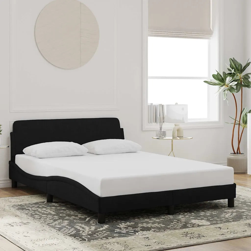 Giroletto-Struttura Letto Dover Nero 140x200 cm in Velluto