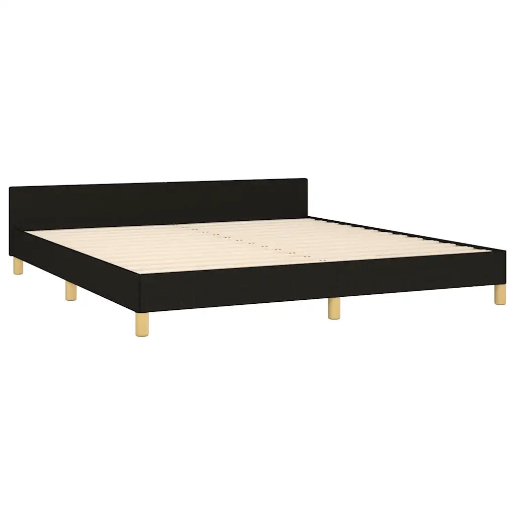 Letto matrimoniale | Letto per adulti | Giroletto senza Materasso Nero 180x200 cm in Tessuto