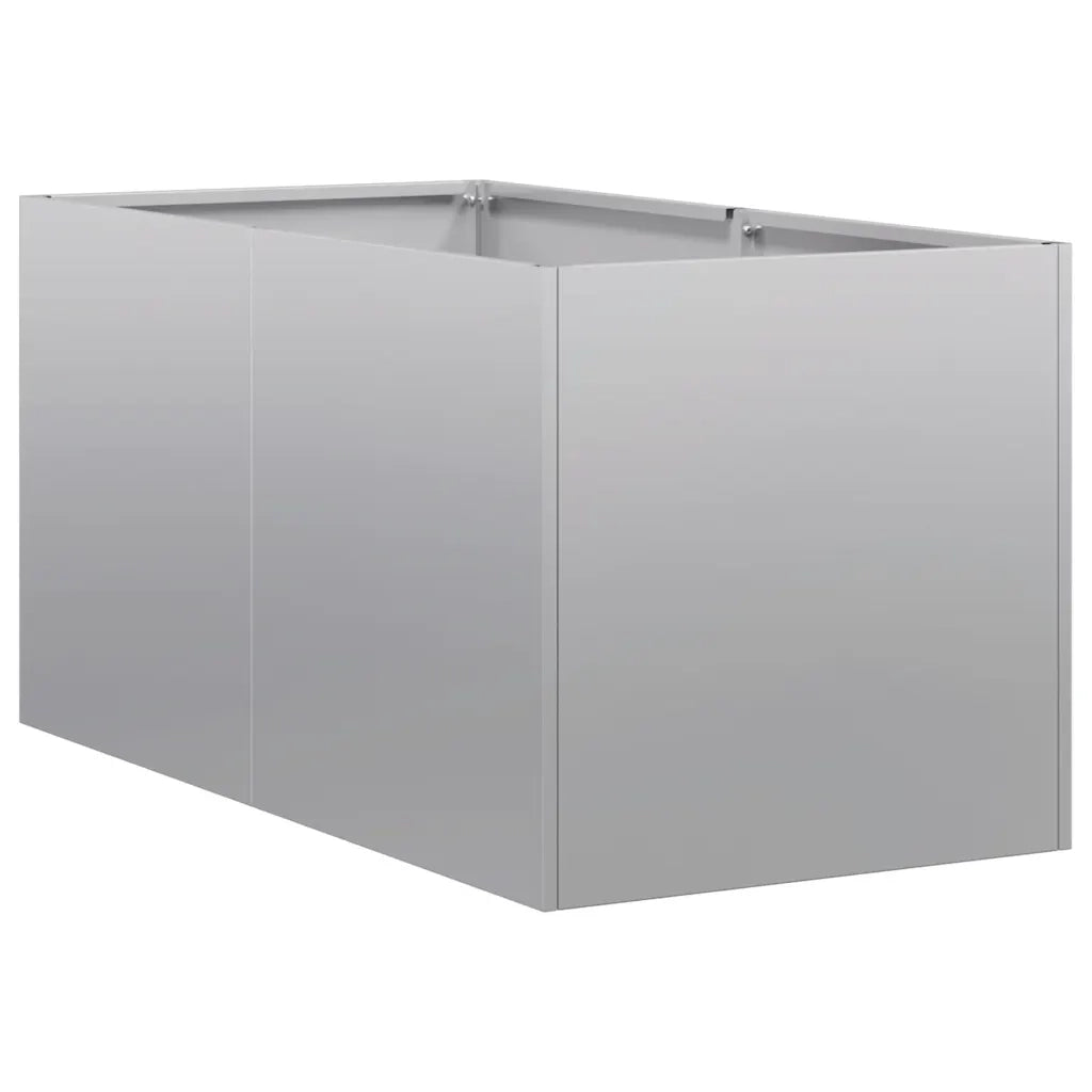 Fioriera moderna per giardino o balcone 40 x 80 x 40 cm con elegante fondo aperto realizzata in acciaio zincato 02_0051521