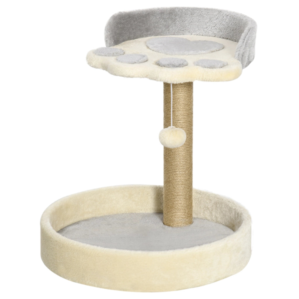 Tiragraffi per Gatti con Letto ¨C Minimal ¨C Grigio e Beige 41x41x44 cm