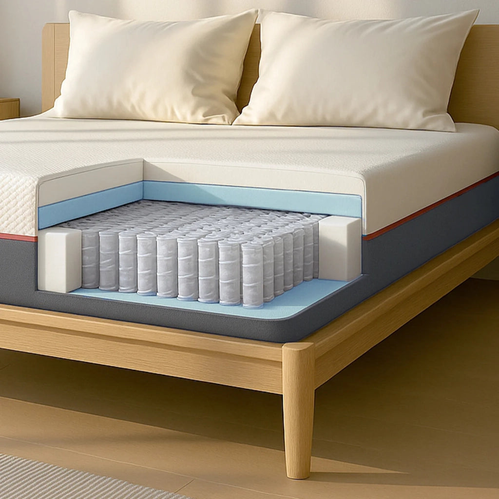 Materasso 160x190 cm Molle Insacchettate e Memory Foam | Altezza 30 cm | Ergonomico, Anallergico e Antibatterico | Made in Italy
