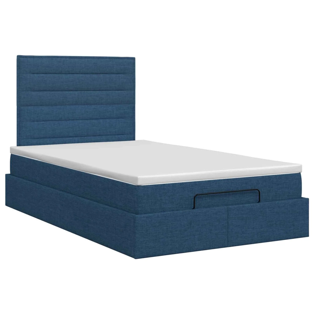 Letto ottomano con materasso Blu 120 x 200 cm Tessuto 3457403