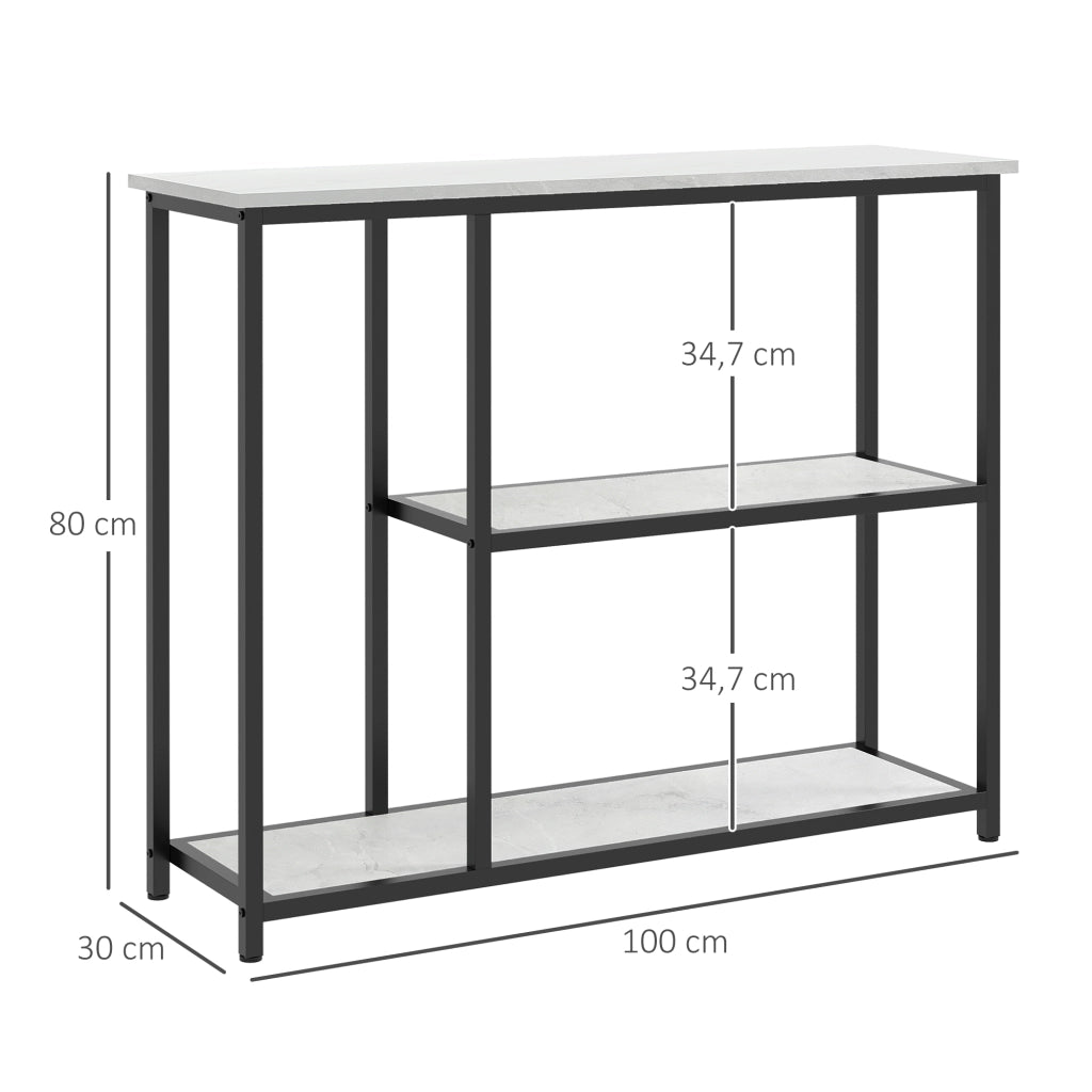 Tavolino da salotto ¨C zephmum ¨C Nero, Bianco, Marmo, 2 Ripiani