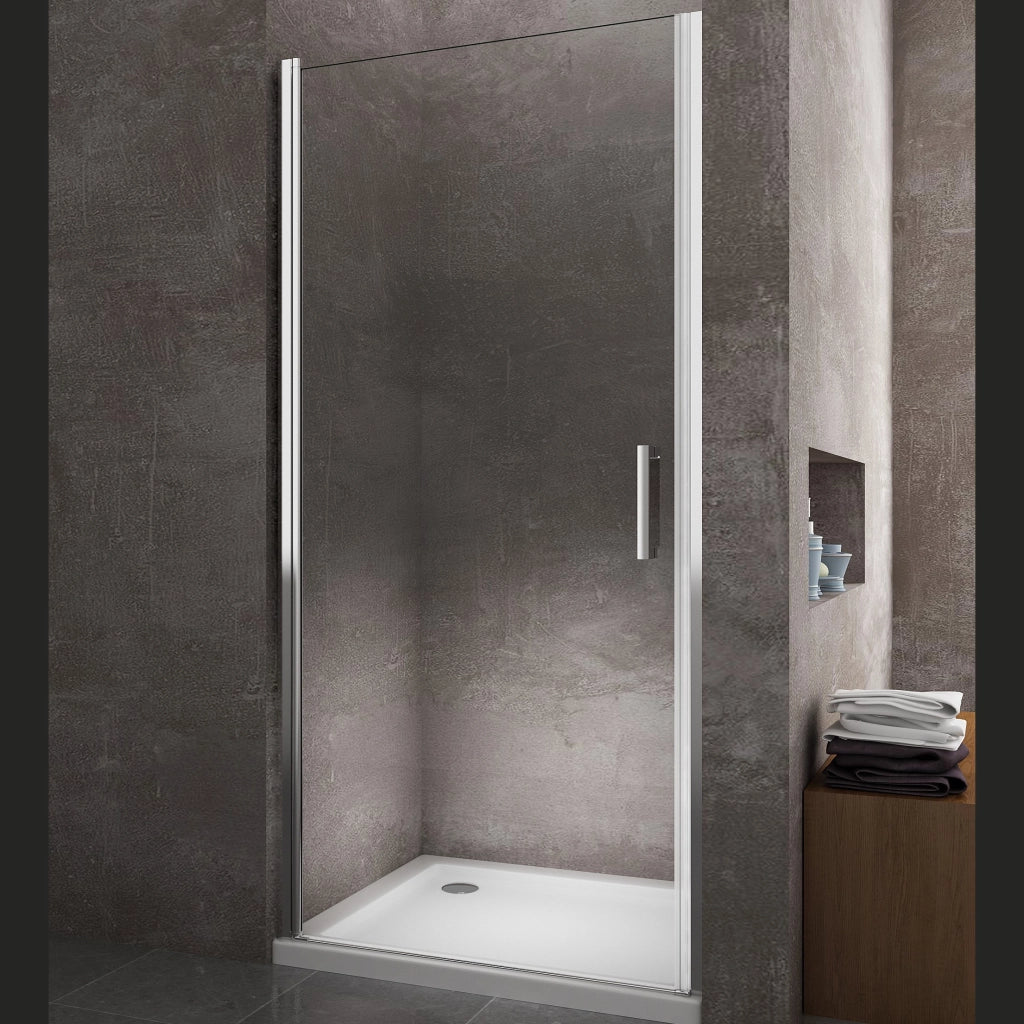 Parete Doccia Battente In Nicchia Vetro 8 mm Easy-clean Reversibile 69-73 REGOLABILE - H 200 CM - 8 MM