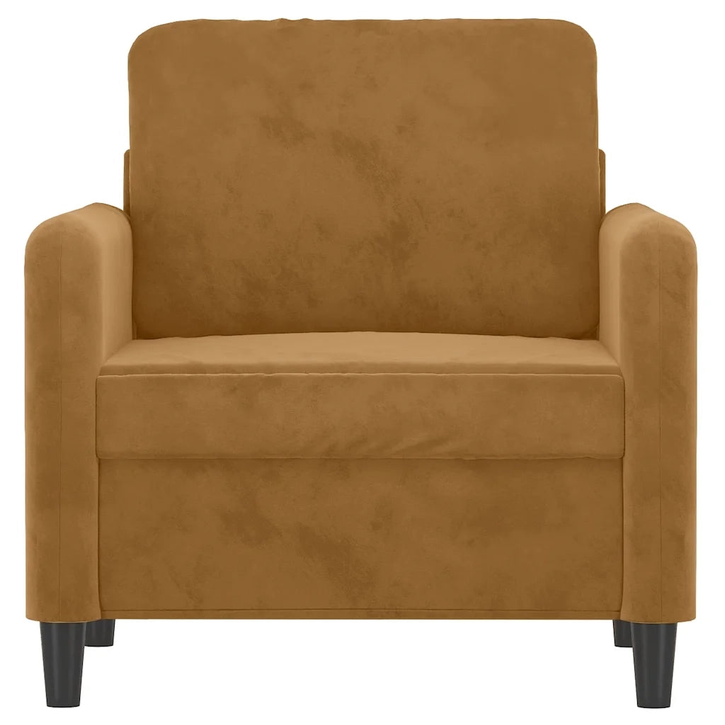Poltrona Marrone 60 cm Velluto 359429