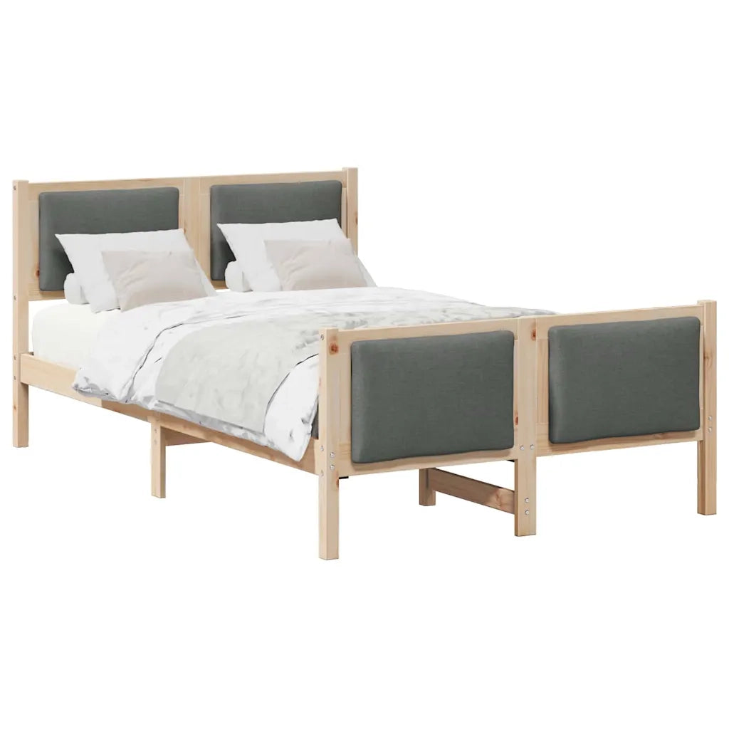 Letto matrimoniale | Letto per adulti | Struttura del letto Grigio scuro 120 x 190 cm Tessuto