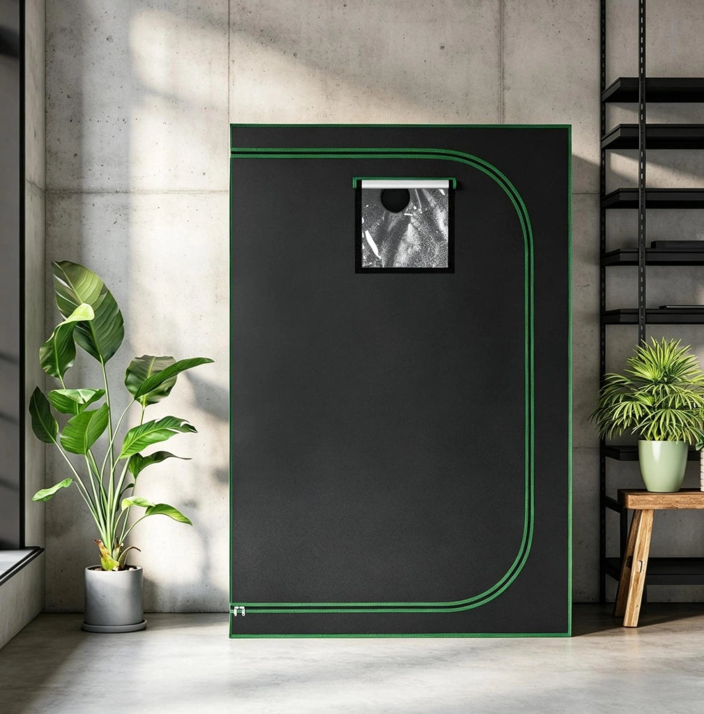 Serra indoor ULEVR 60x120x180 cm con rivestimento Oxford 600D e struttura in acciaio, nero e verde