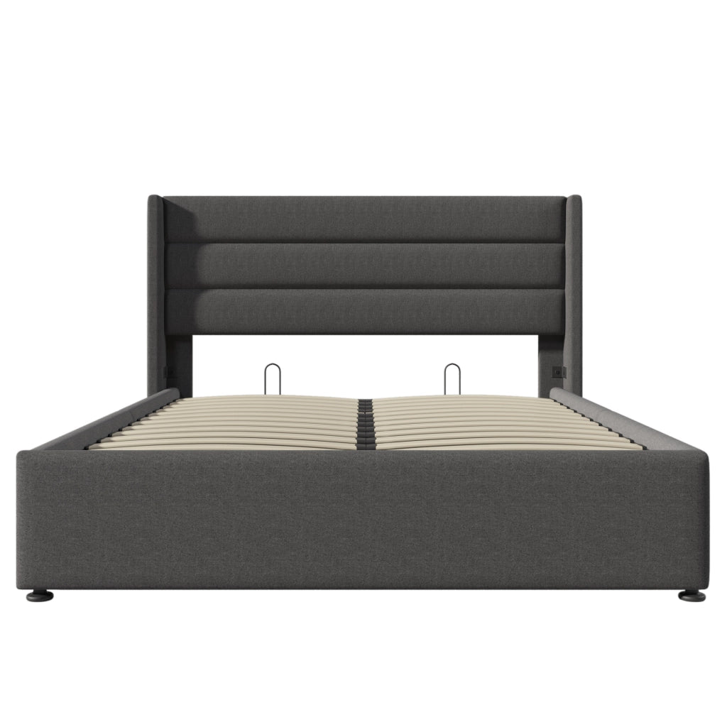 Letto contenitore matrimoniale 140x200 grigio