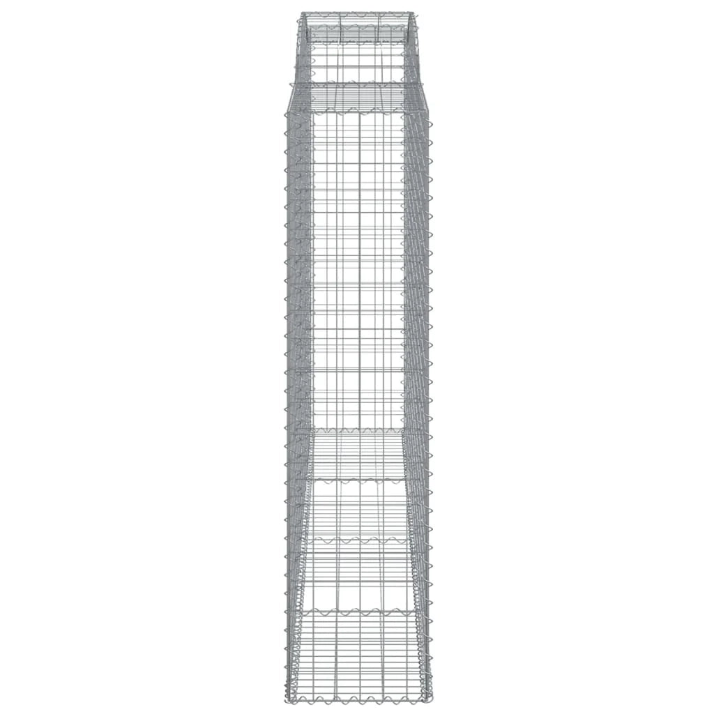 Cesto gabbione recinzione a gabbia muro di contenimento ad arco 300 x 50 x 200/220 cm ferro zincato argento 02_0040063