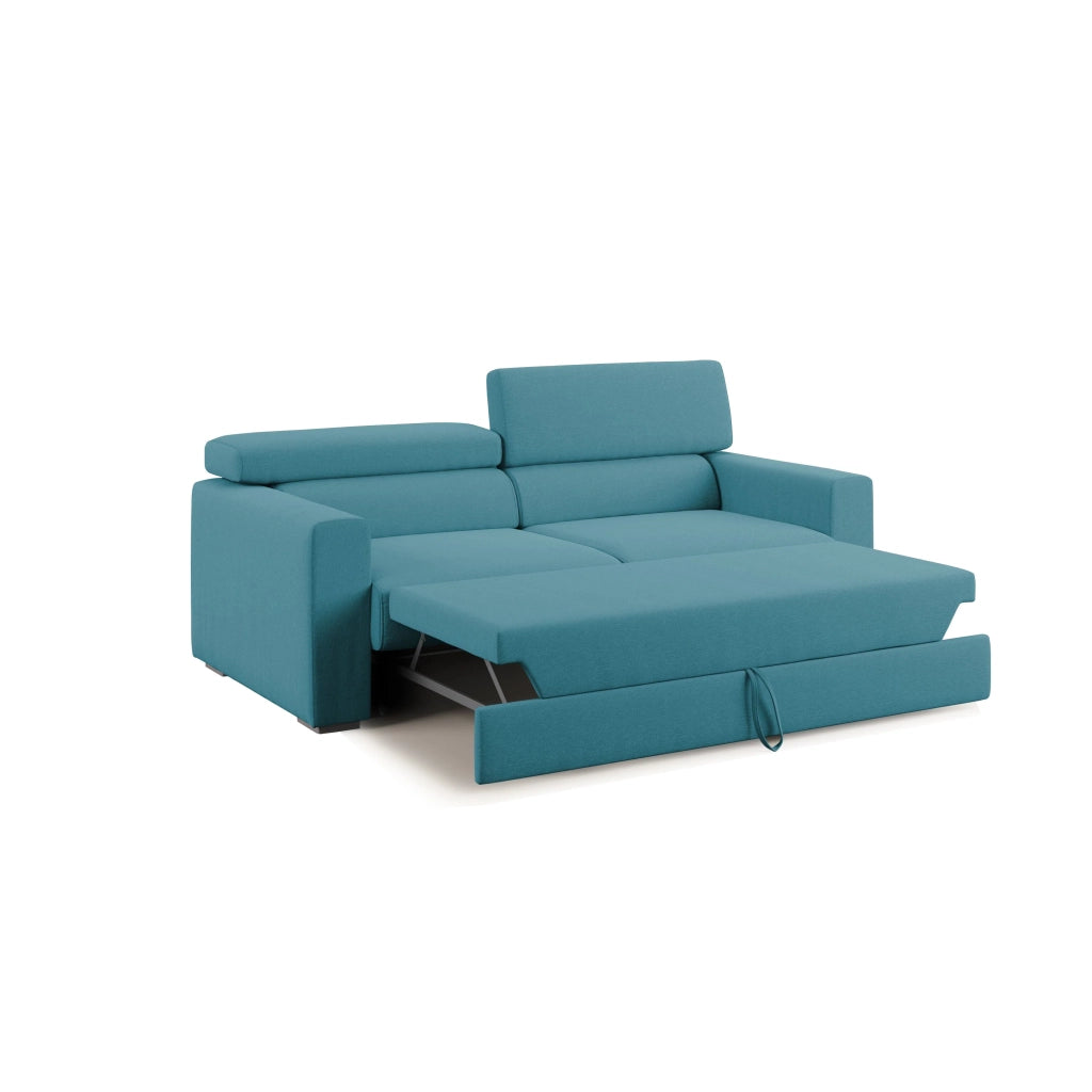 Dylan Divano con pouf estraibile 158 cm azzurro