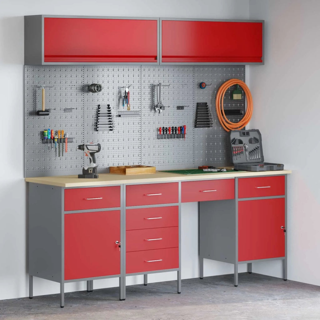 Set di mobili da lavoro con cassetto con lo scaffale 8 pcs Nero 3321456