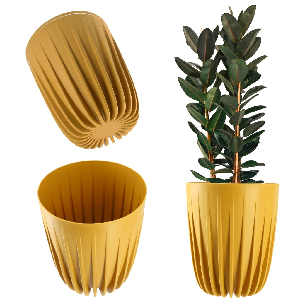 Vaso da fiori KADAX con inserto, rotondo, 25x30 cm, con coperchio in plastica.