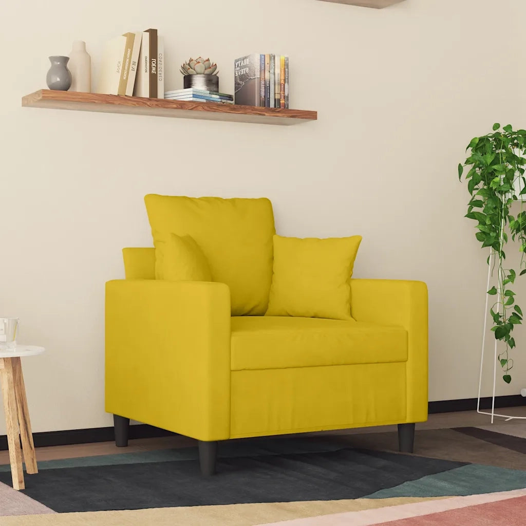 Fauteuil Jaune 60 cm Velours