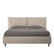BS COM Letto queen size senza rete imbottito 150x190 microfibra azzurro Large
