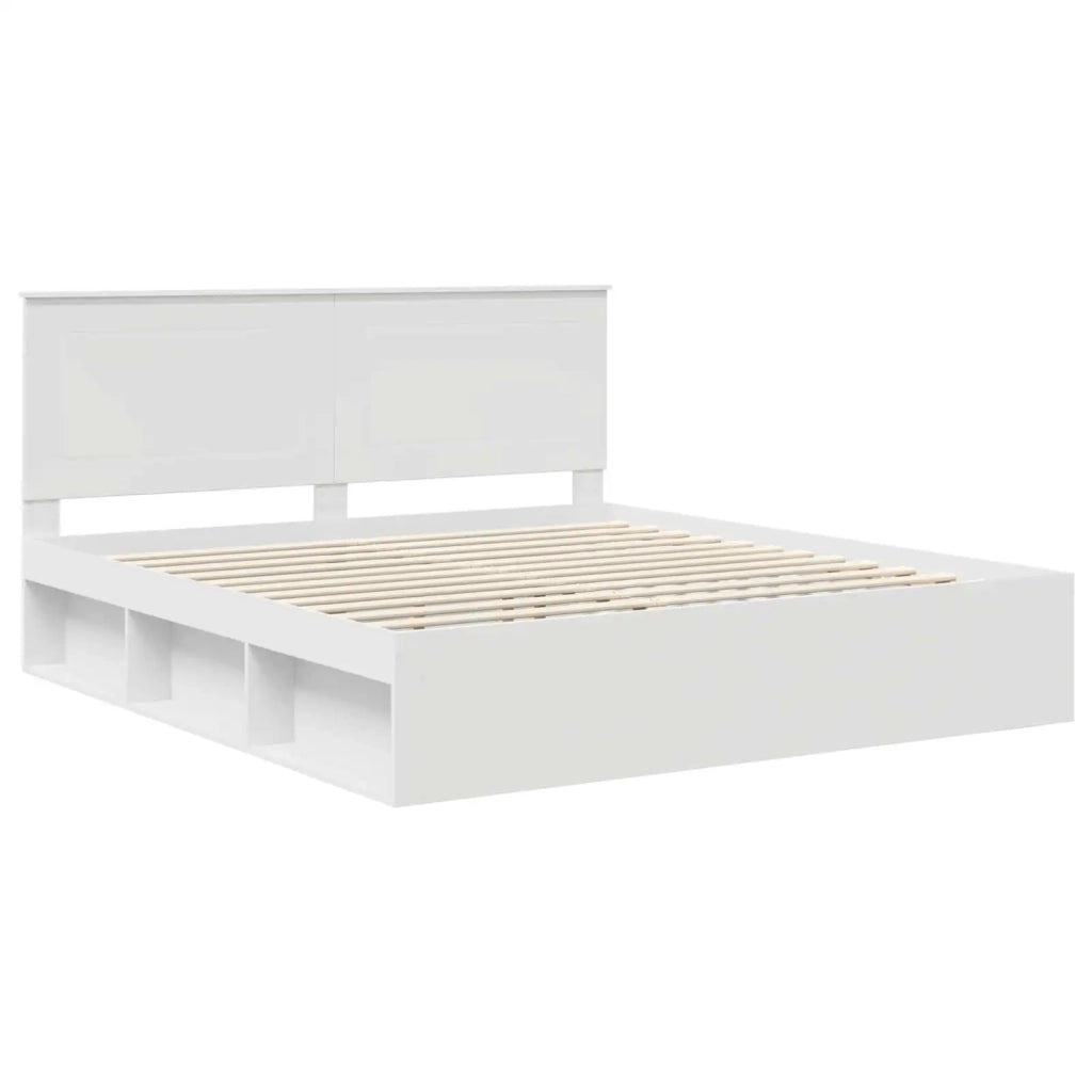Letto matrimoniale | Letto per adulti | Struttura del letto Bianco 180 x 200 cm Pino massello